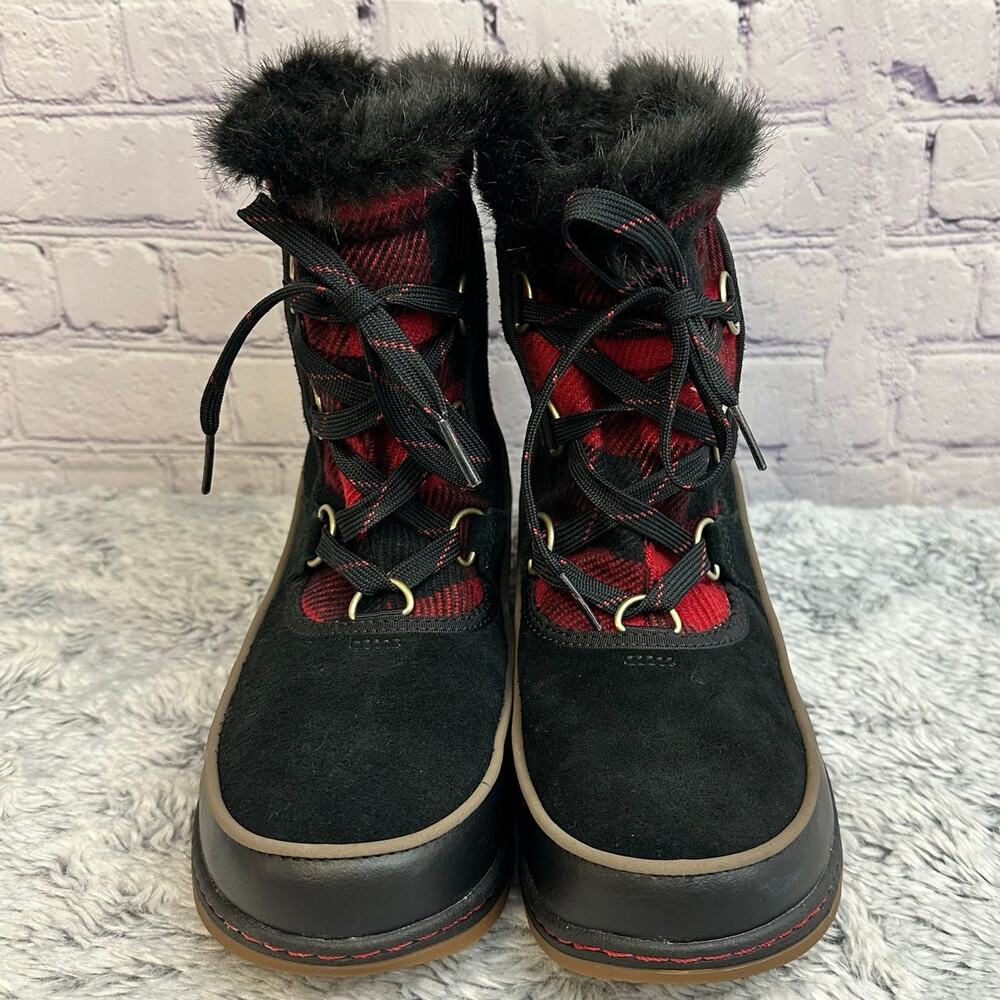 Sorel Women's Black & Red Plaid Lace-Up Winter Boot - Picture 4 of 7